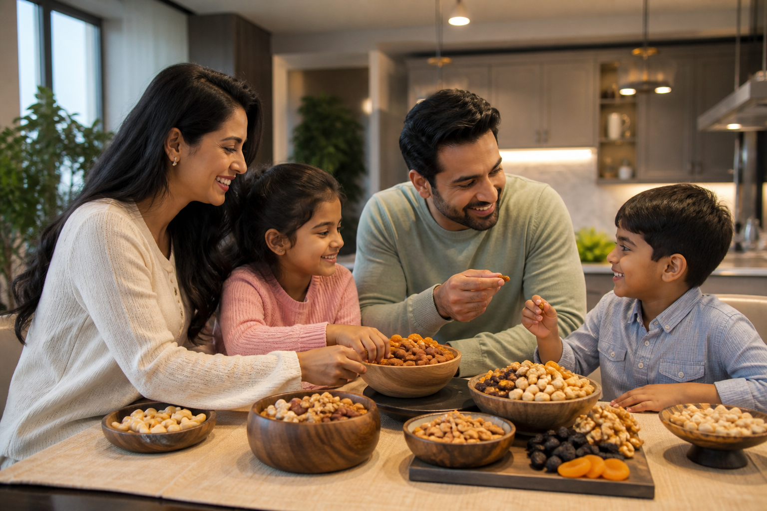 GLYC brand story — a family sharing premium dry fruits together
